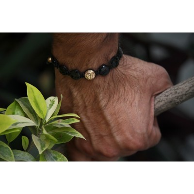 Om Gold & Black Onyx Bracelet